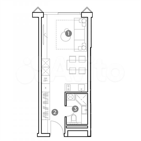Апартаменты-студия, 27,5 м², 2/29 эт.
