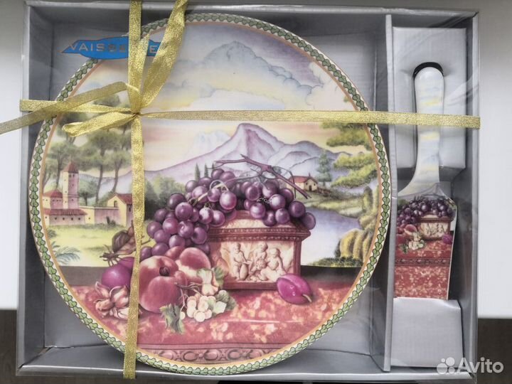 Набор для торта: блюдо+лопатка Виноград Vaisselle