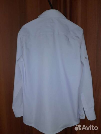 Голубая рубашка для мальчика 140 см