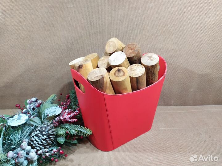 Дровница. Красная. Экокожа. (1)