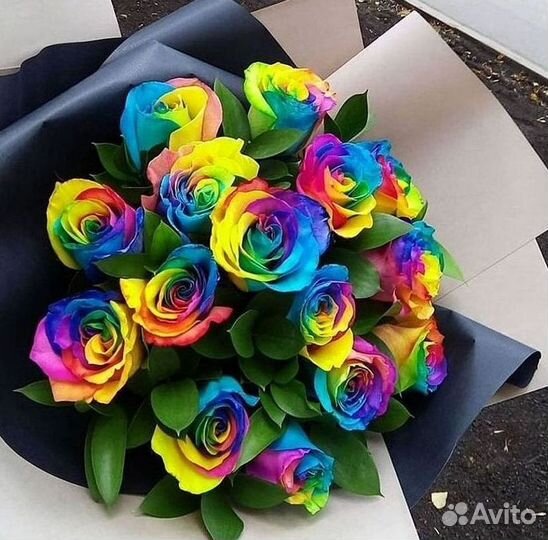 Радужные розы с доставкой