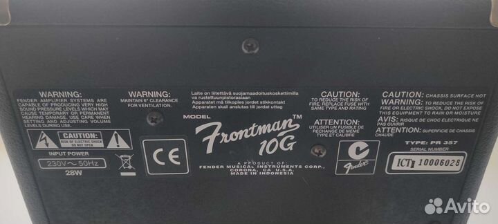 Комбоусилитель fender frontman 10G