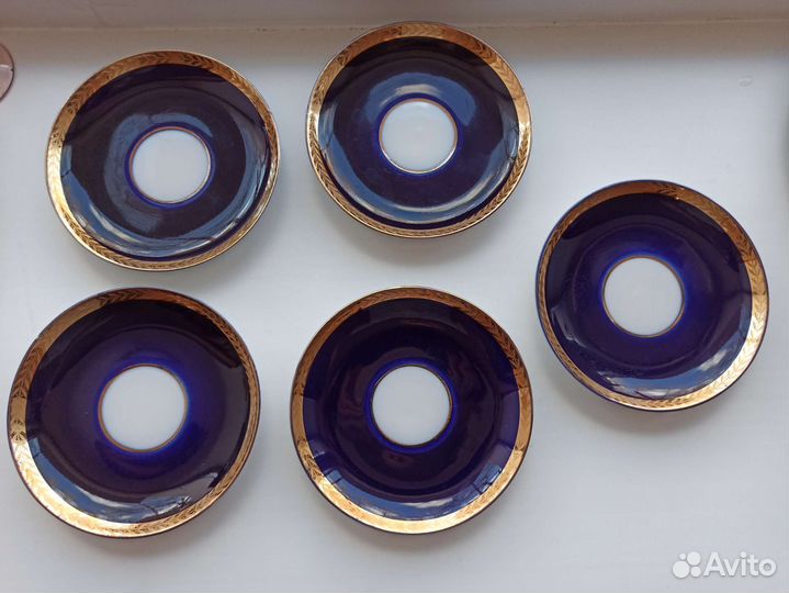 Чайные блюдца лфз кобальт СССР