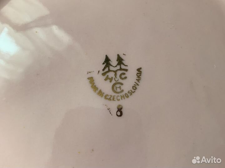 Розовый фарфор чехия Блюдо