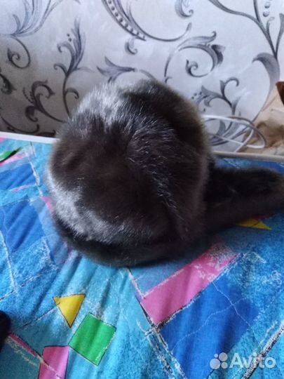 Шапка-ушанка из натурального меха нерки