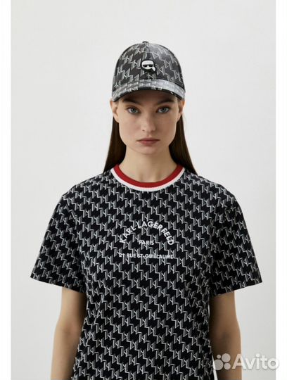 Karl lagerfeld кепка бейсболка кожаная