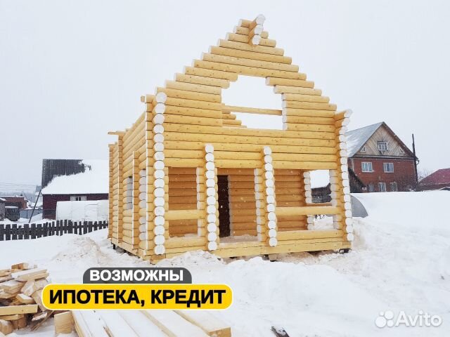 Баня из оцилиндрованного бревна