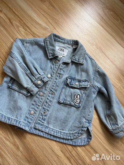 Джинсовая куртка zara для девочки размер 86