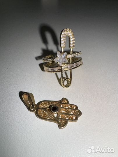 Золотое кольцо pandora 17 размер