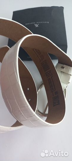 Ремень женский кожаный белый