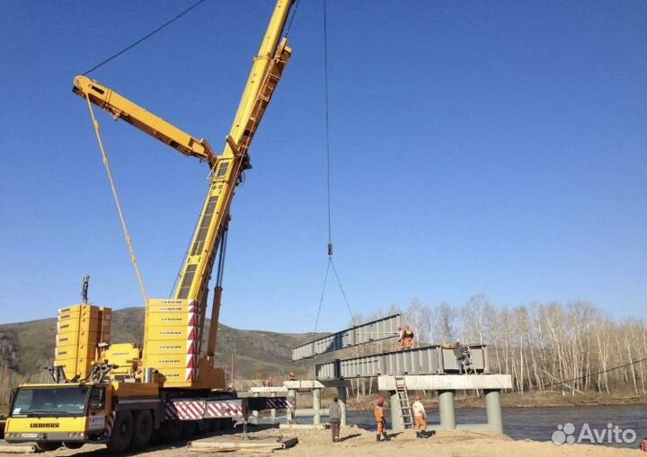 Аренда и услуги автокрана, 200 т, 72 м, с гуськом 27 м