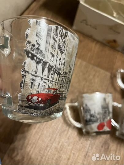 Кружки city glass Paris новые 6 шт