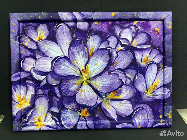 Ручная работа. Акварель, А4, рама - ручная роспись