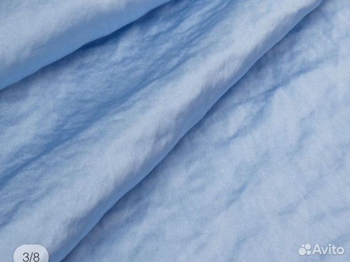 Ткань шелк крэш голубой 5,5м