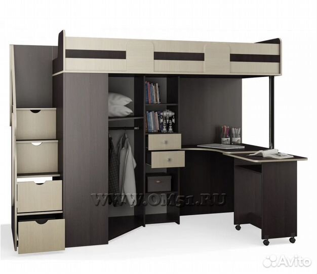 Кровать-чердак Мийа Венге