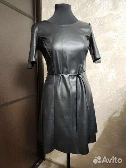Кожаное платье mango 42 44