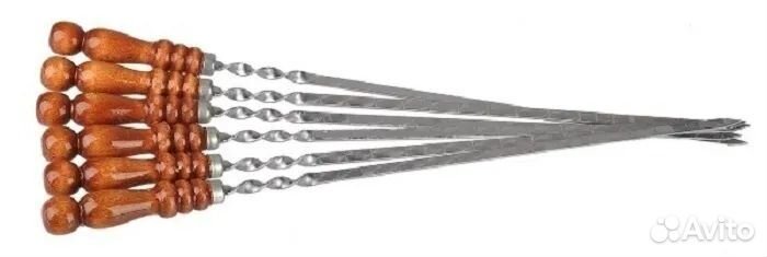 Набор шампуров Элит Большой в коробе кожзам 6 шамп