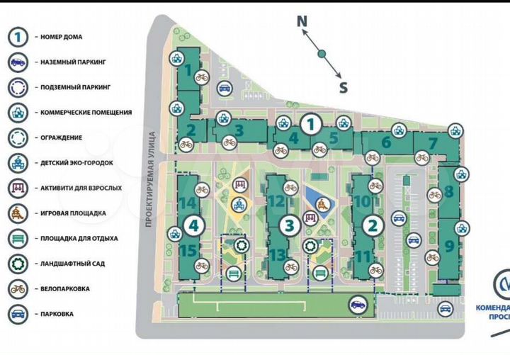 2-к. квартира, 53,5 м², 5/13 эт.