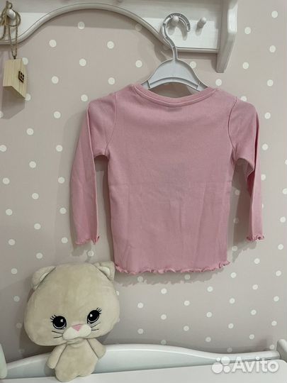 Лонгслив для девочки 92 в рубчик новый