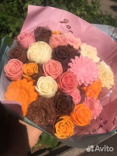 Съедобные букеты, розы из шоколада, цветы, букет
