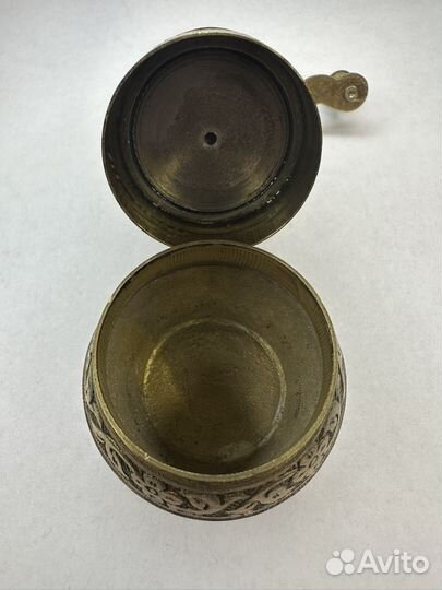 Винтажная мельница для специй, перечница латунная