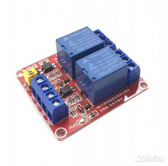 Модуль реле 2 канала 5В 5V опторазвязка