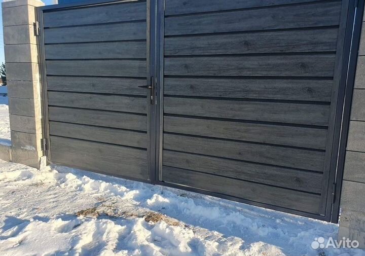 Откатные ворота с фундаментом,гарант
