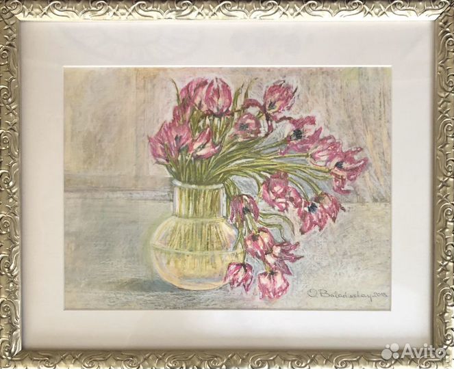 Картина «Увядающая красота» пастель