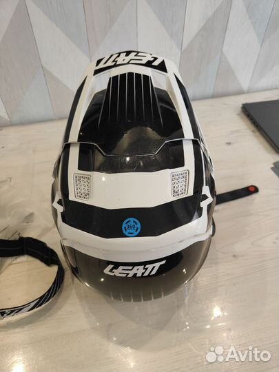 Шлем Leatt 7.5 White + очки 4.5 Silver 50% M