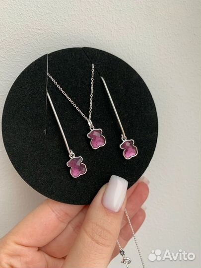 Tous серьги и кулон с аметистом в наличии