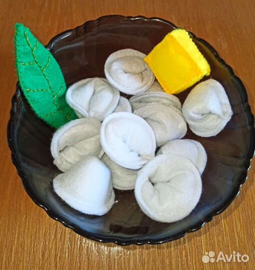 Пельмени, игрушечная еда из фетра