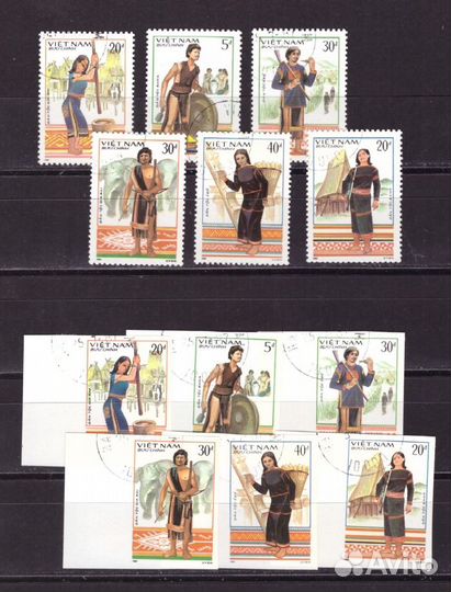 Вьетнам, 1987. Национальные костюмы (гаш.)