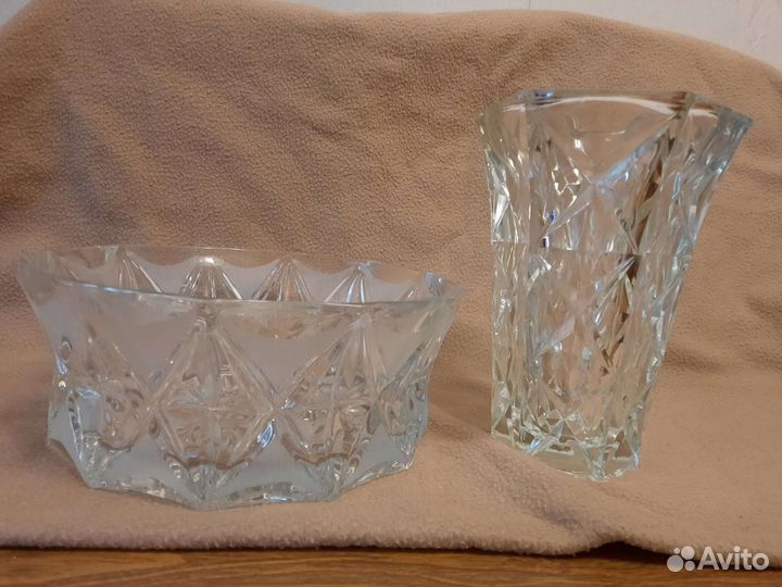 Салатник хрустальный СССР, ваза СССР