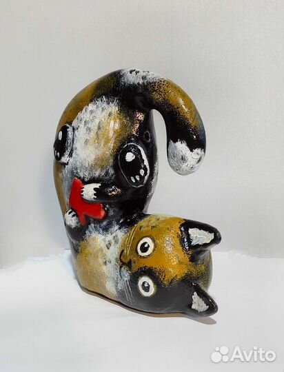 Кошка.Игрушка.Папье маше. Ручная работа