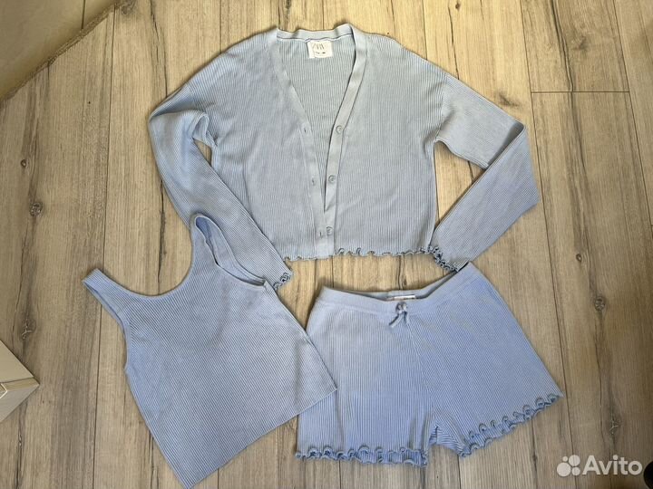 Костюм для девочки шорты, топ, толстовка Zara 158