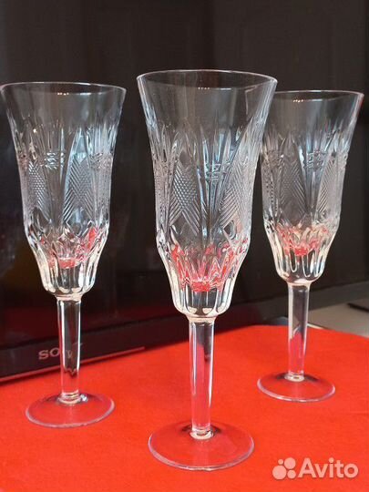 Набор хрустальных фужеров СССР