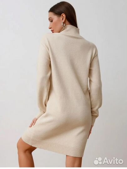 Платье свитер вязаное оверсайз женское