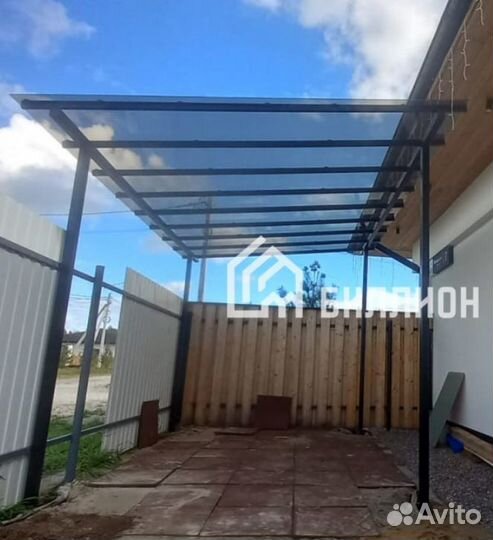 Навесы с монолитным поликарбонатом под ключ