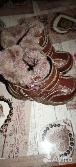 Зимние кожаные сапоги ботинки