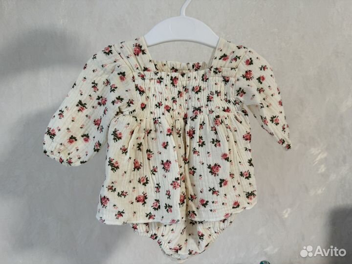 Нарядное боди платье для девочки 62-68