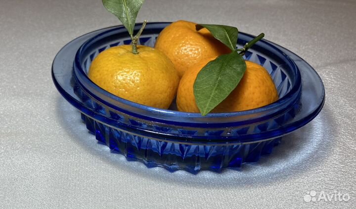 Посуда СССР / синее стекло - кувшин, розетка