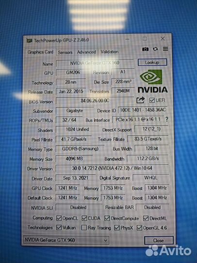 Видеокарта GeForce GTX 960 4GB