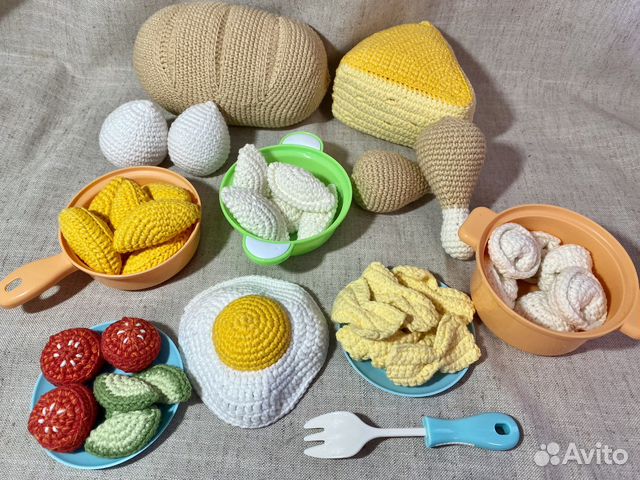 Вязаная еда и продукты