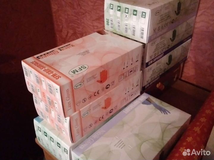 Перчатки латекс,нитрил