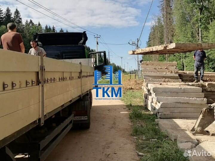 Плиты бу дорожные, доставка, разгрузка, укладка