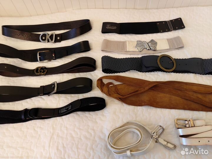 Ремни мужские и женские б/у, кожа и текстиль