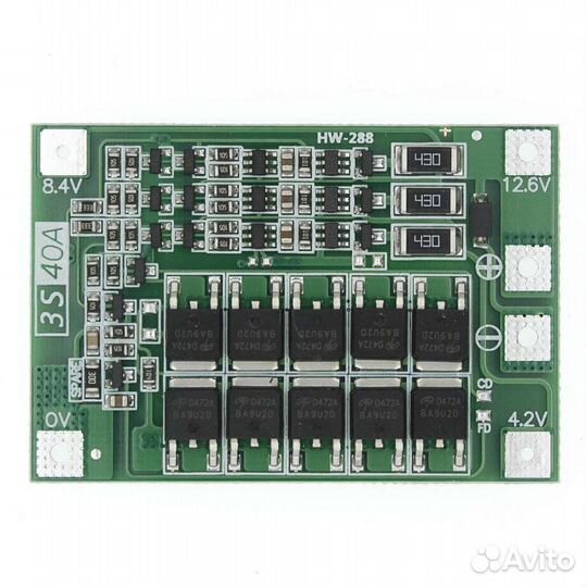 Плата BMS 3s 40A c Балансировкой akб