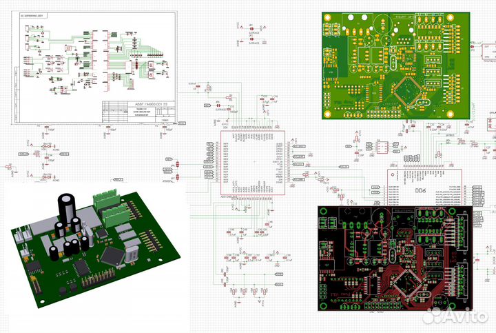 Разработка схем, разводка и монтаж печатных плат