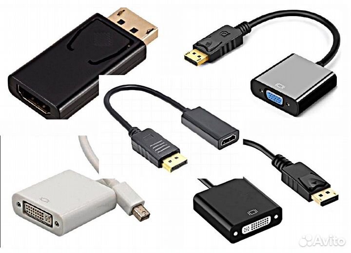 Переходник DP/miniDP на hdmi/VGA/DVI