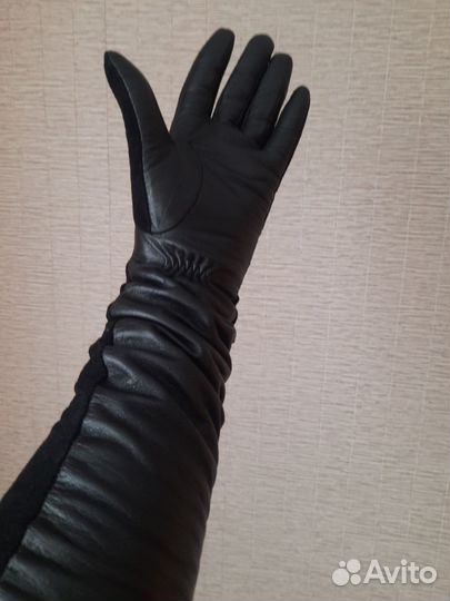 Перчатки женские кожаные размер 7 длинные